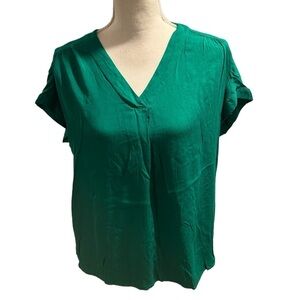 {Nine West} Womens Cap Sleeve V-neck Top